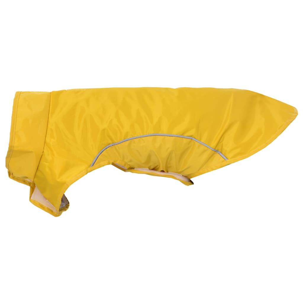Hunderegnfrakke med refleksstriber polyester M gul
