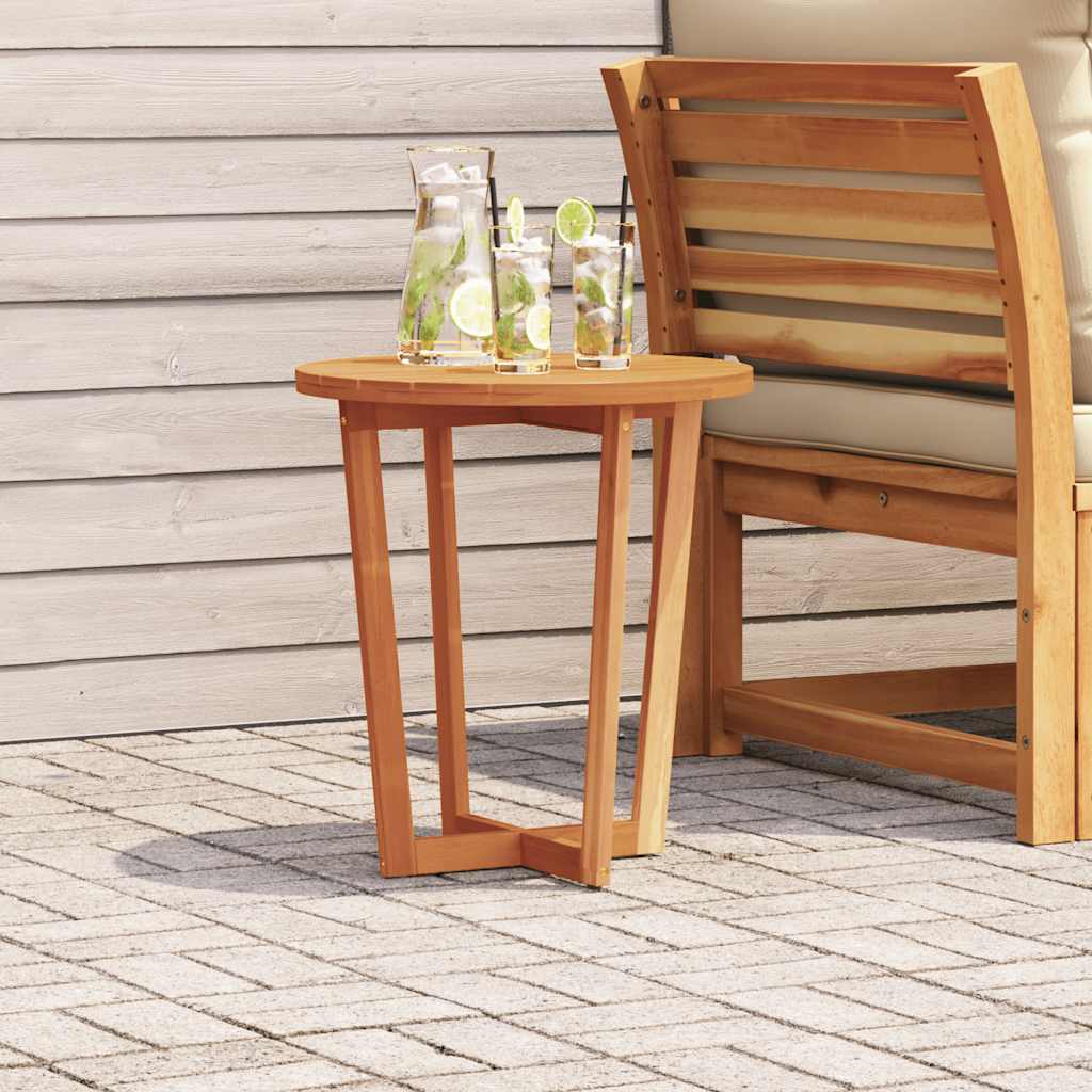 havesidebord rundt Ø55x60 cm massivt træ akacie billede