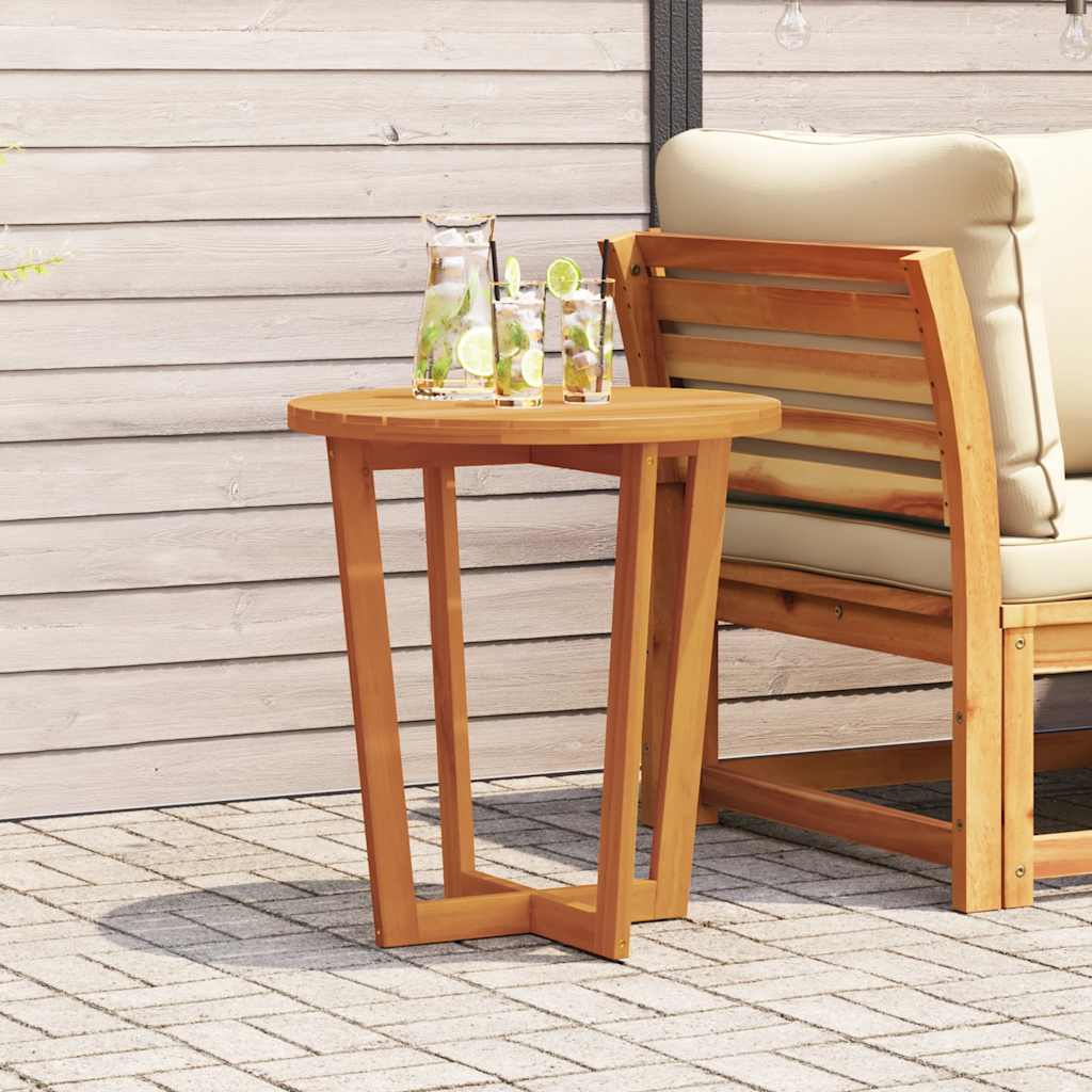 havesidebord rundt Ø70x75 cm massivt træ akacie billede