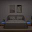sengeborde med LED-lys 2 stk. 60x35x40 cm egetræsfarve