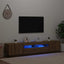tv-bord med LED-lys 200x35x40 cm konstrueret træ kunsteg