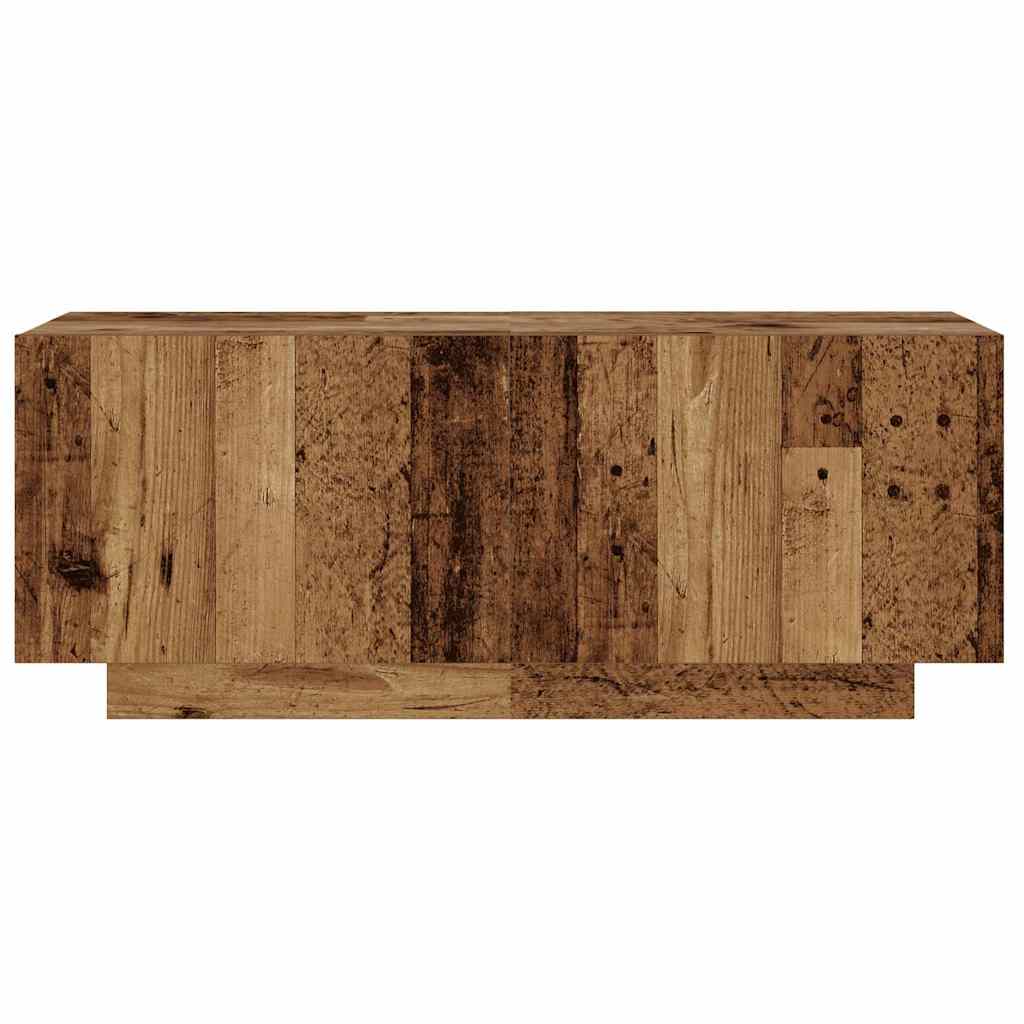 tv-bord m. LED-lys 260x35x40 cm konstrueret træ antikt træ