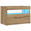 Sengeskab med LED-lys Artisan Eg 60x35x40 cm Konstrueret træ