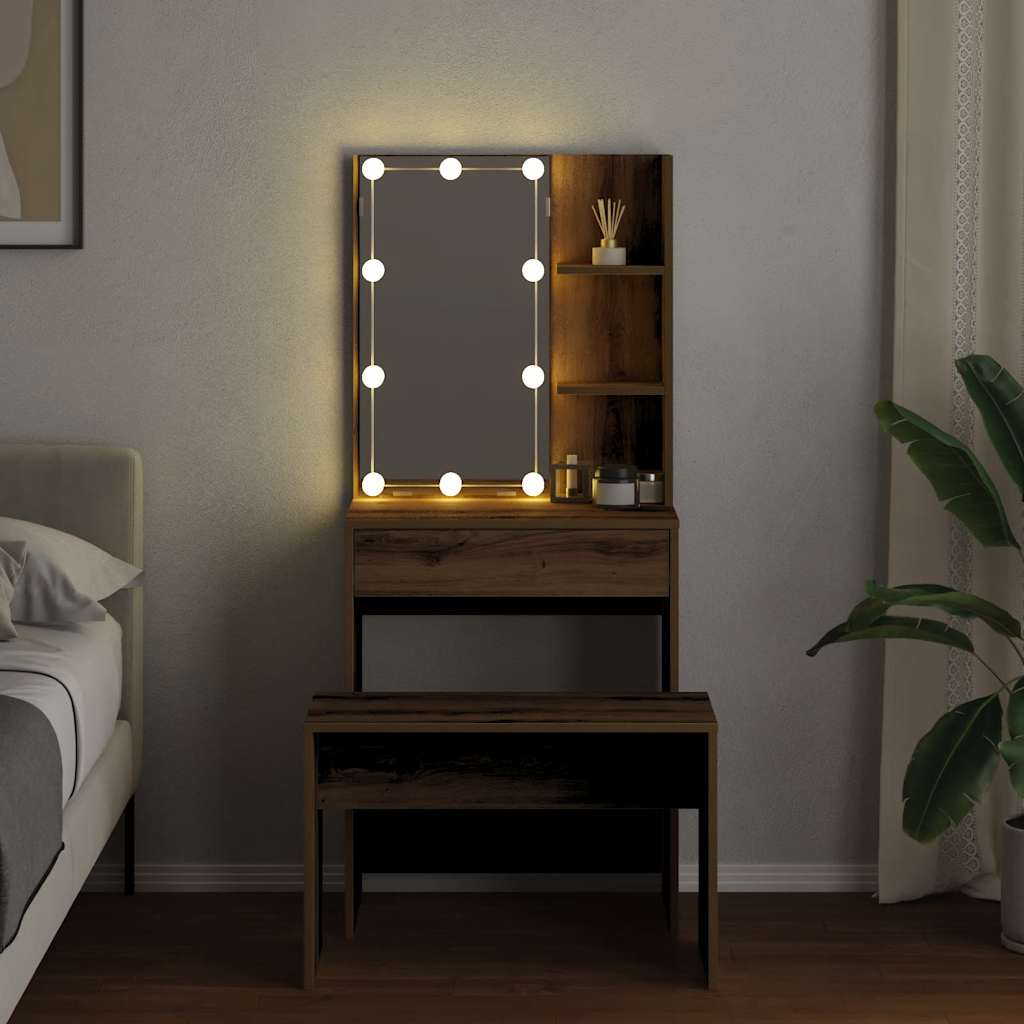 toiletbordssæt med LED Artisan Eg ingeniørtræ