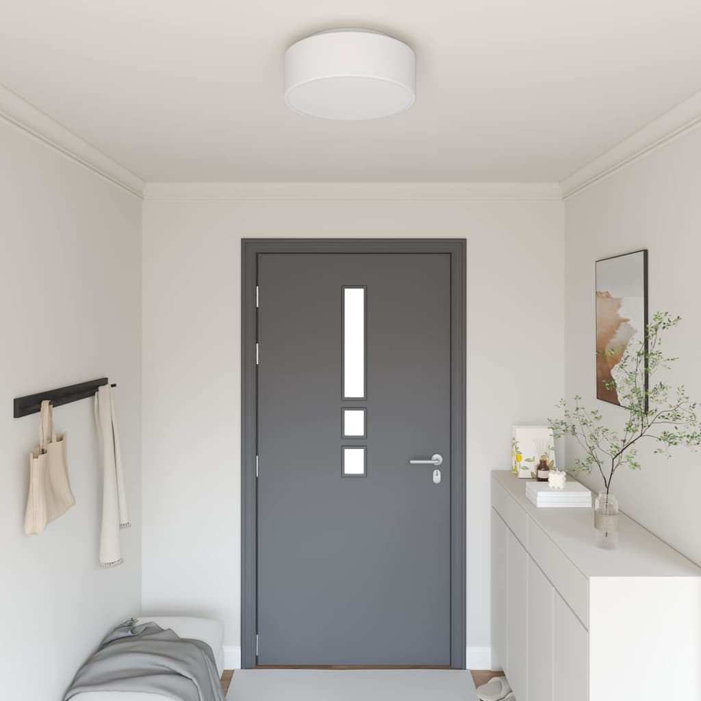 Loftlampe med spotlights Hvid 38 x 38 x 13,5 cm Stof billede