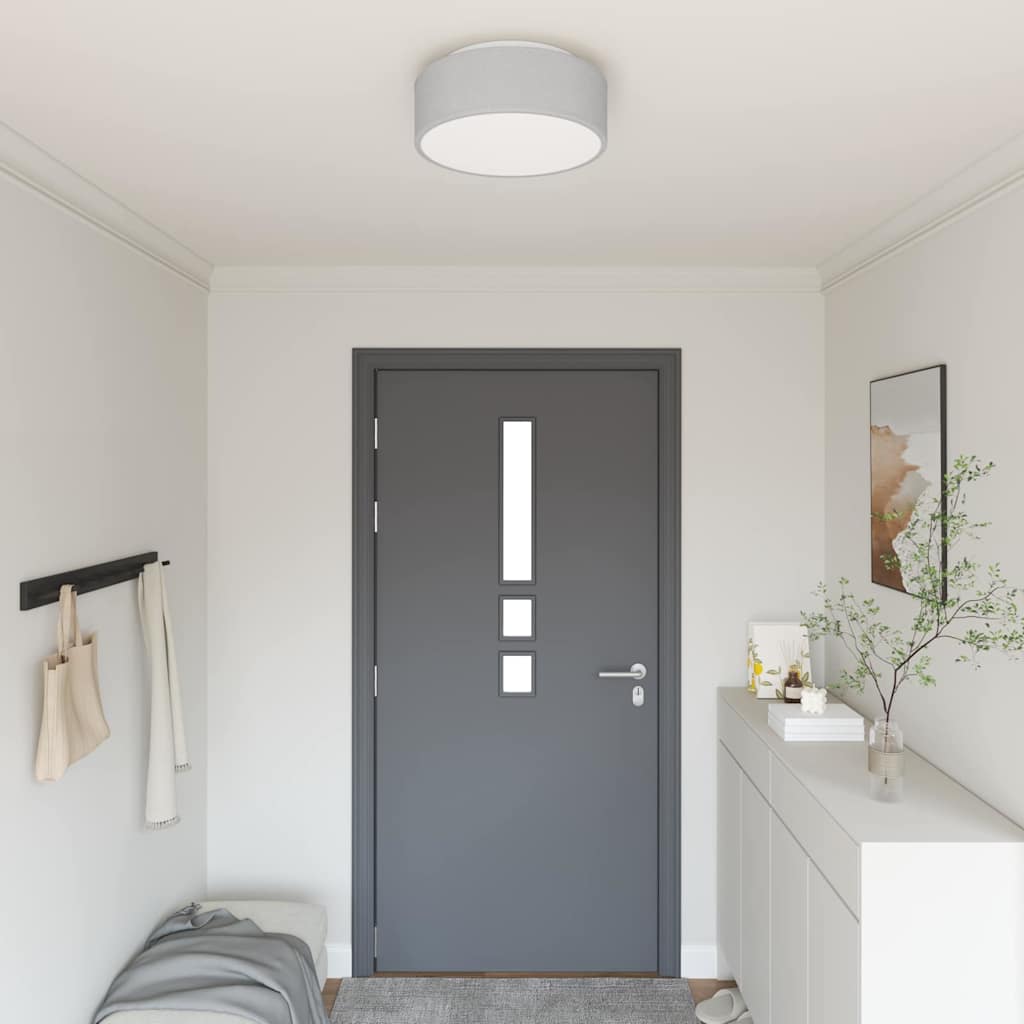 Loftlampe med spotlights Grå 38 x 38 x 13,5 cm Stof billede