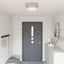 Loftlampe med spotlights Gråbrun 38 x 38 x 13,5 cm Stof
