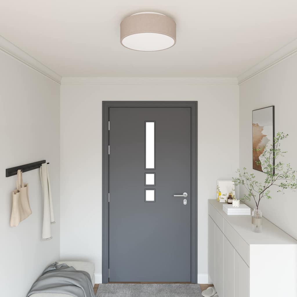Loftlampe med spotlights Gråbrun 38 x 38 x 13,5 cm Stof billede