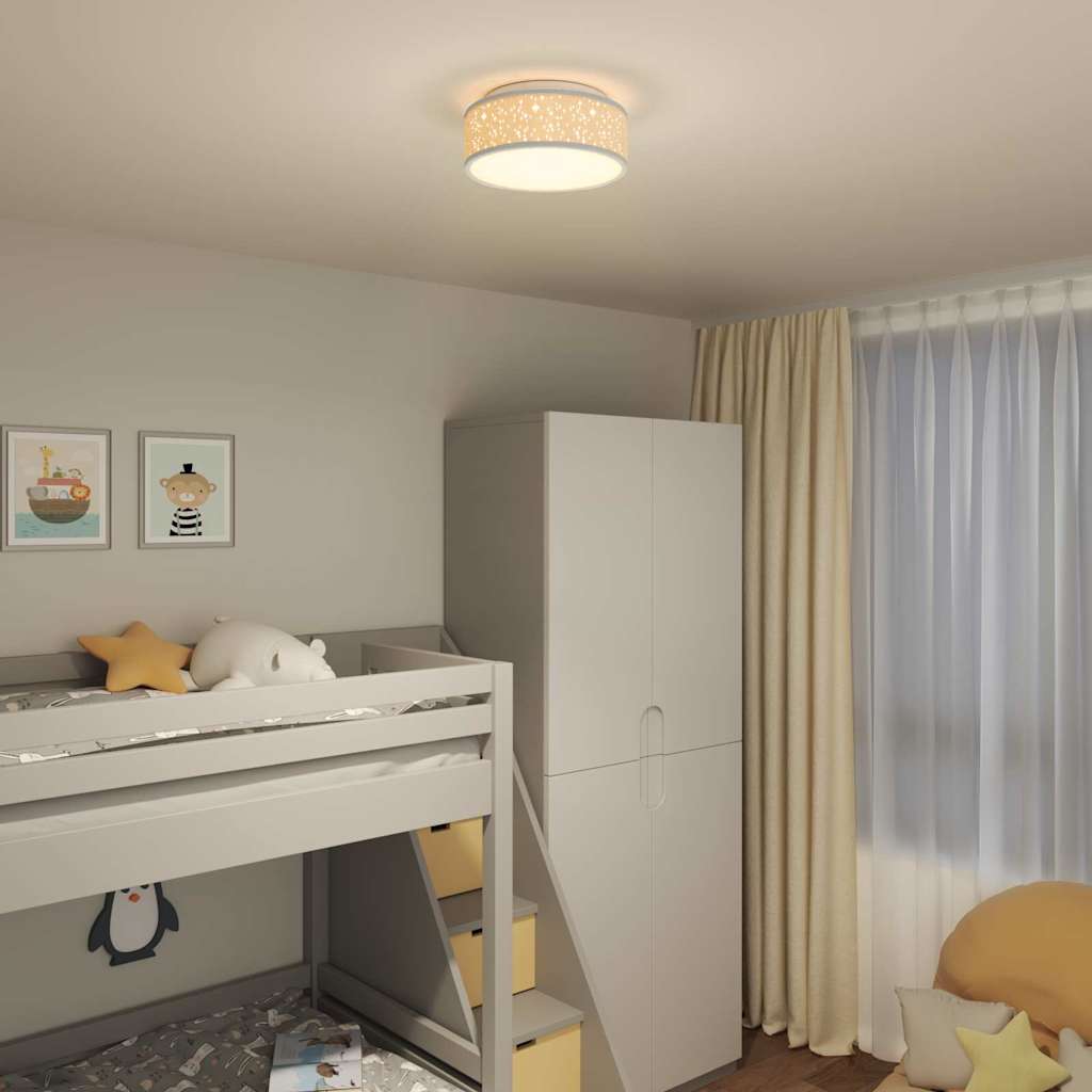 Loftlampe med spotlights Grå 30 x 30 x 13,5 cm Stof
