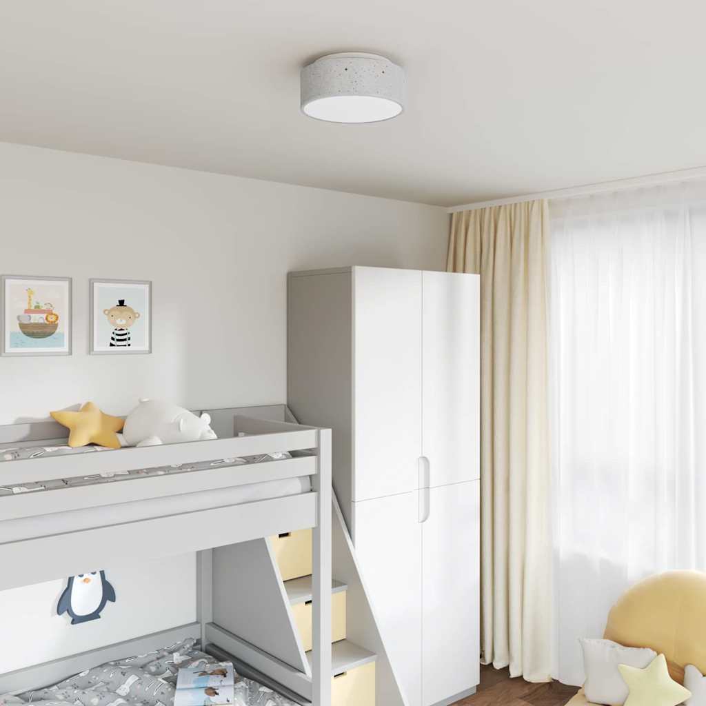 Loftlampe med spotlights Grå 30 x 30 x 13,5 cm Stof billede