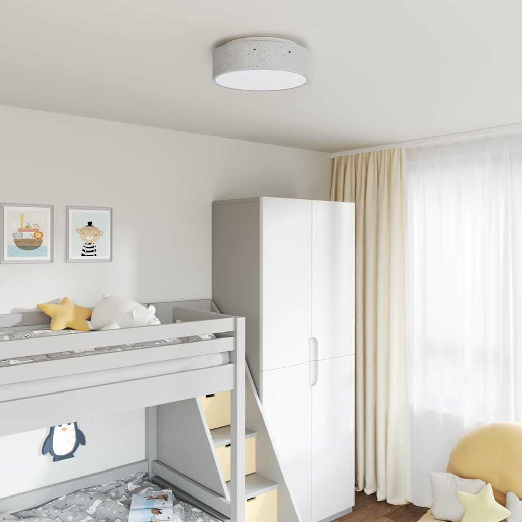 Loftlampe med spotlights Grå 38 x 38 x 13,5 cm Stof billede
