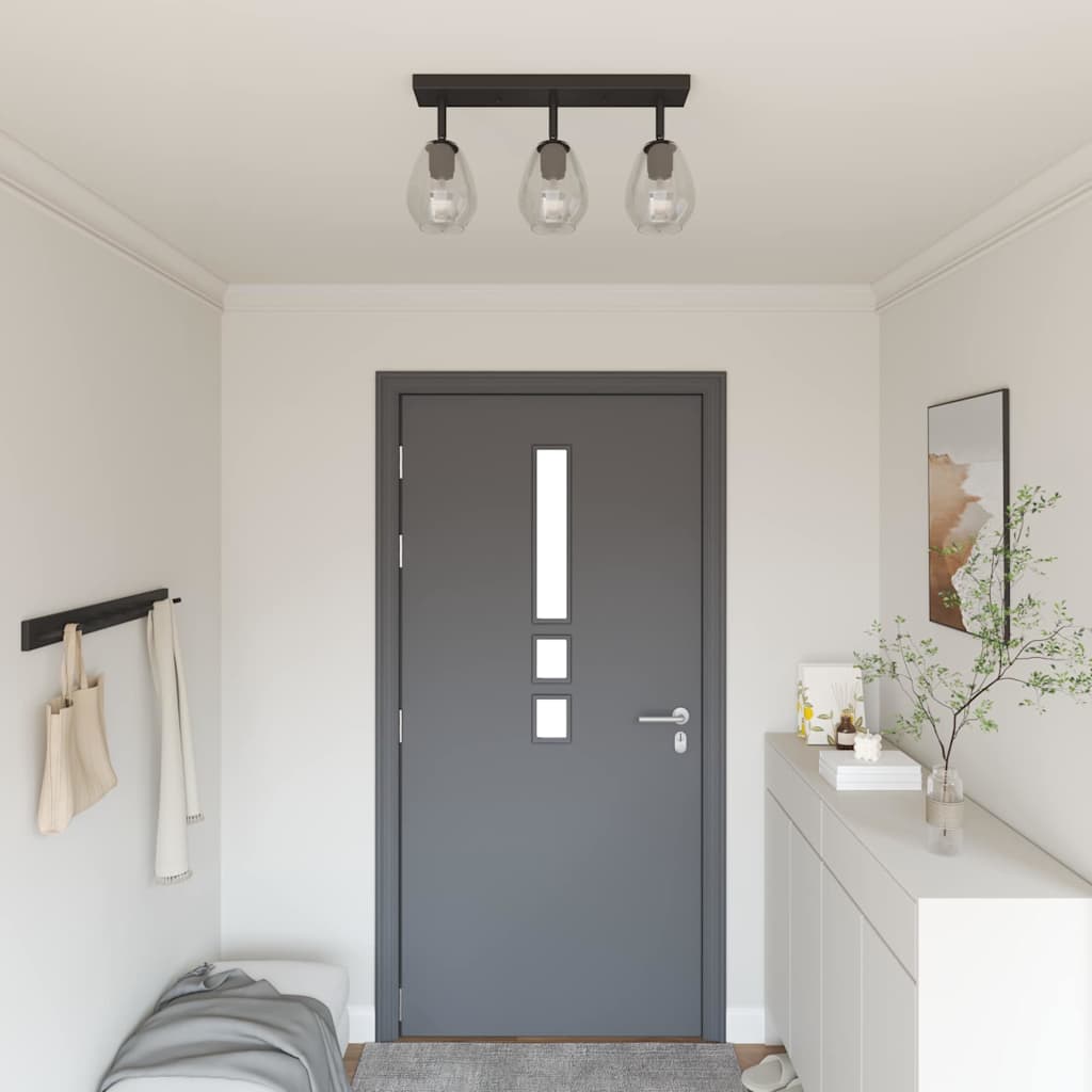 Loftsspot med spotlights Sort 54 x 13 x 26 cm Glas og Metal billede