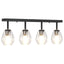 Loftsspot med spotlights Sort 73,5 x 13 x 26 cm Glas og Metal