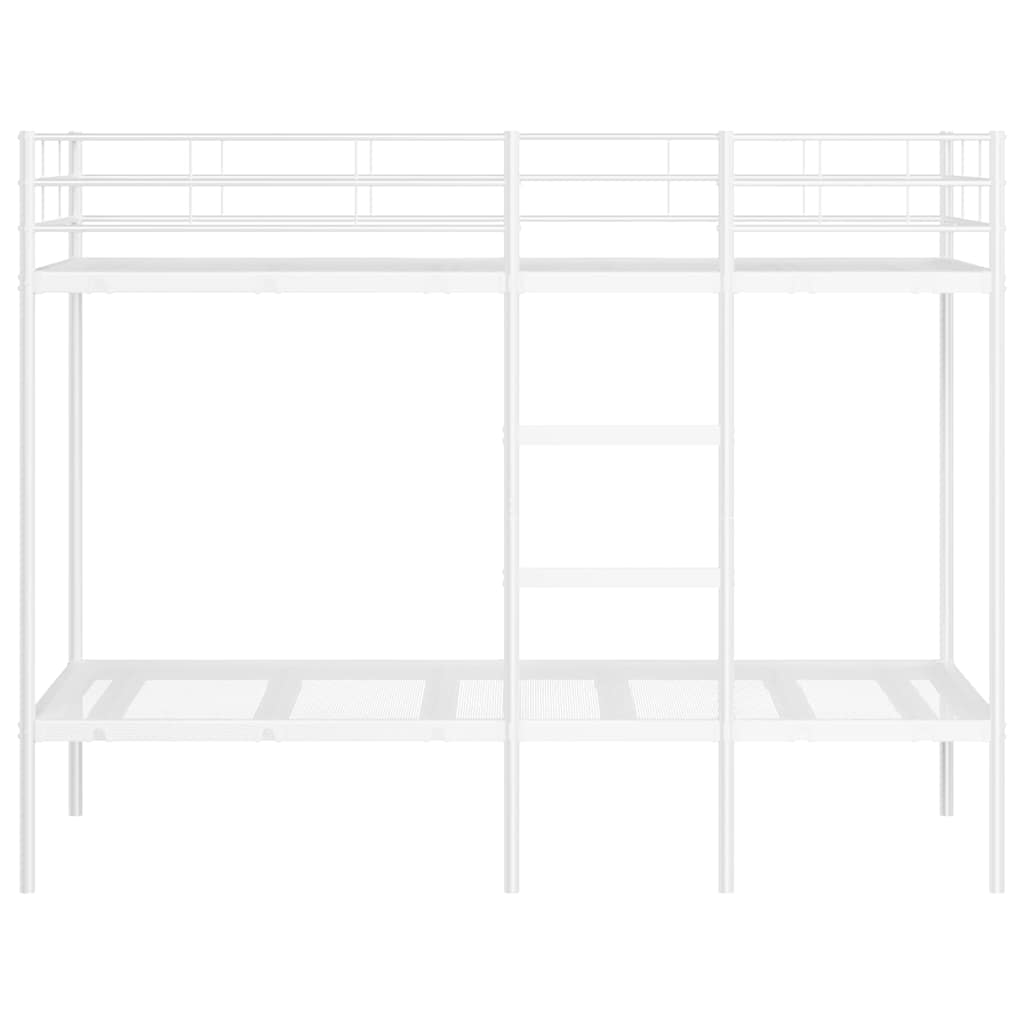 køjeseng uden madras 90x200 cm stål hvid