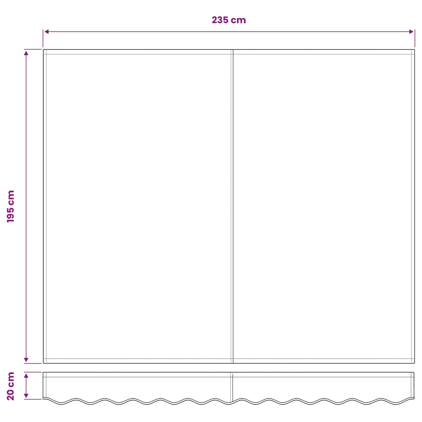 Reservedug til markise Blå og Hvid 2,5 x 2 m Polyester