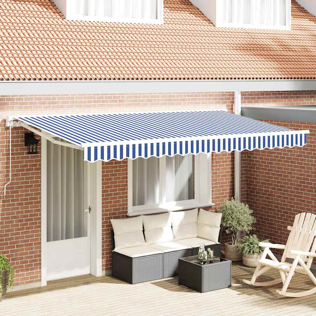 Reservedug til markise Blå og Hvid 4 x 2 m Polyester