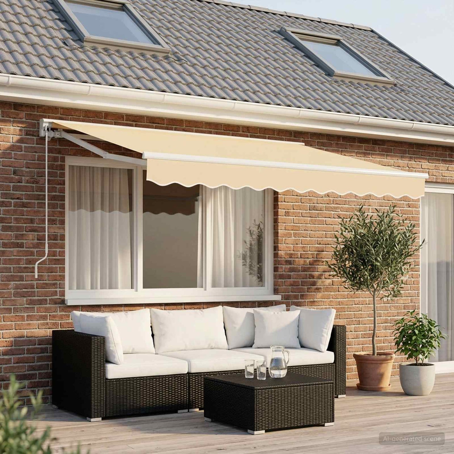 Reservedug til markise Cremefarvet 235 x 195 cm Polyester
