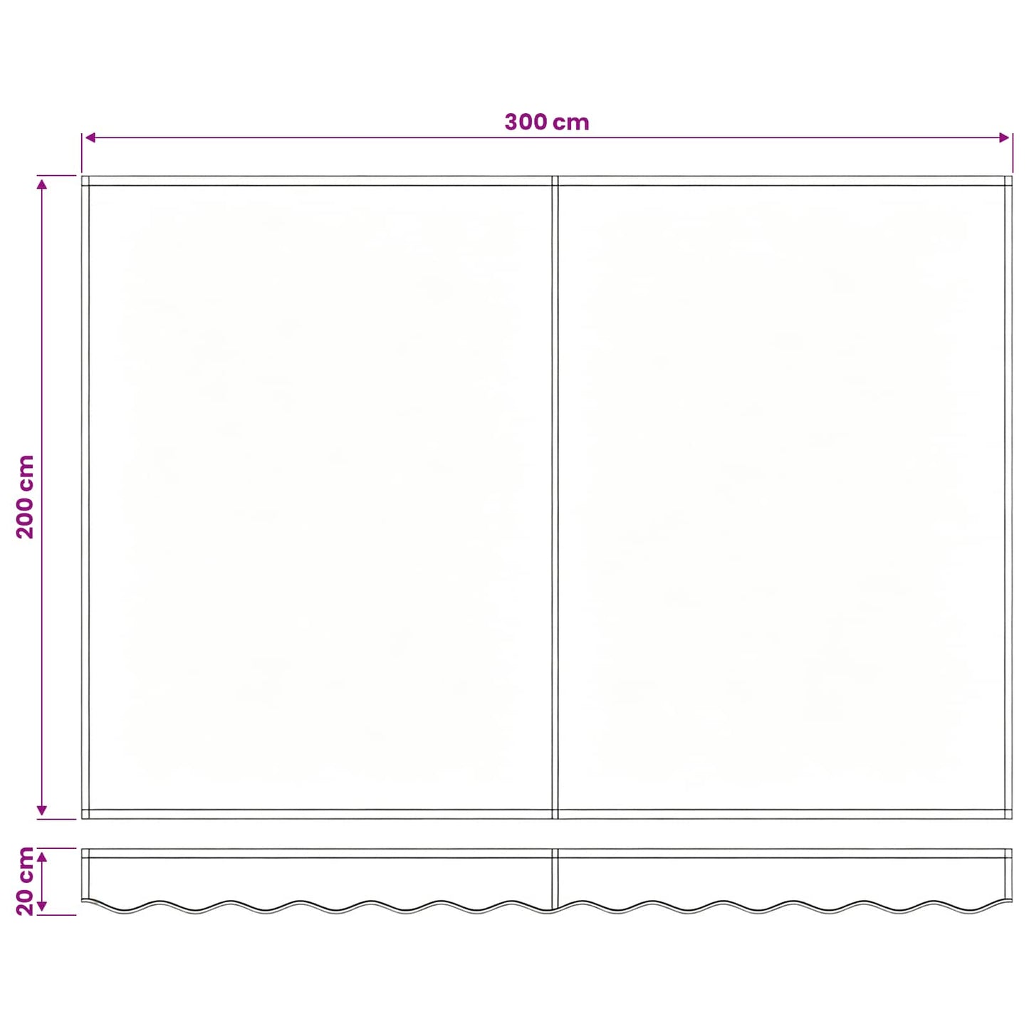 Reservedug til markise Gul og Hvid 280 x 195 cm Polyester