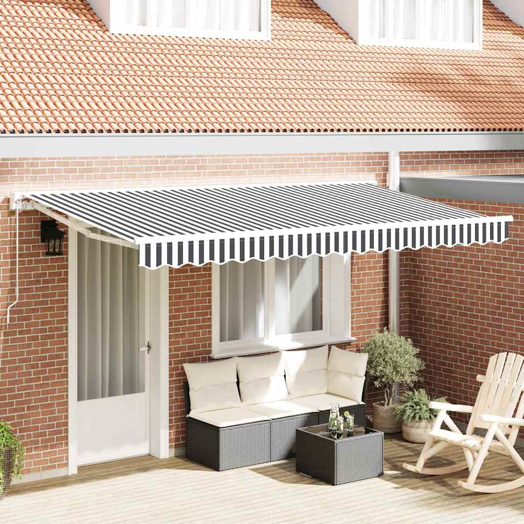 Reservedug til markise Anthracit og hvid 4 x 2 m Polyester