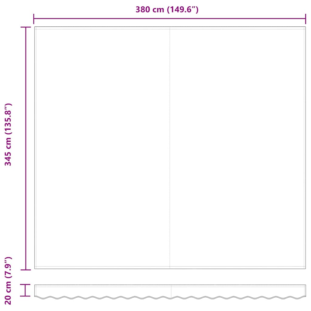 Reservedug til markise Grøn og Gul 380 x 345 cm Polyester