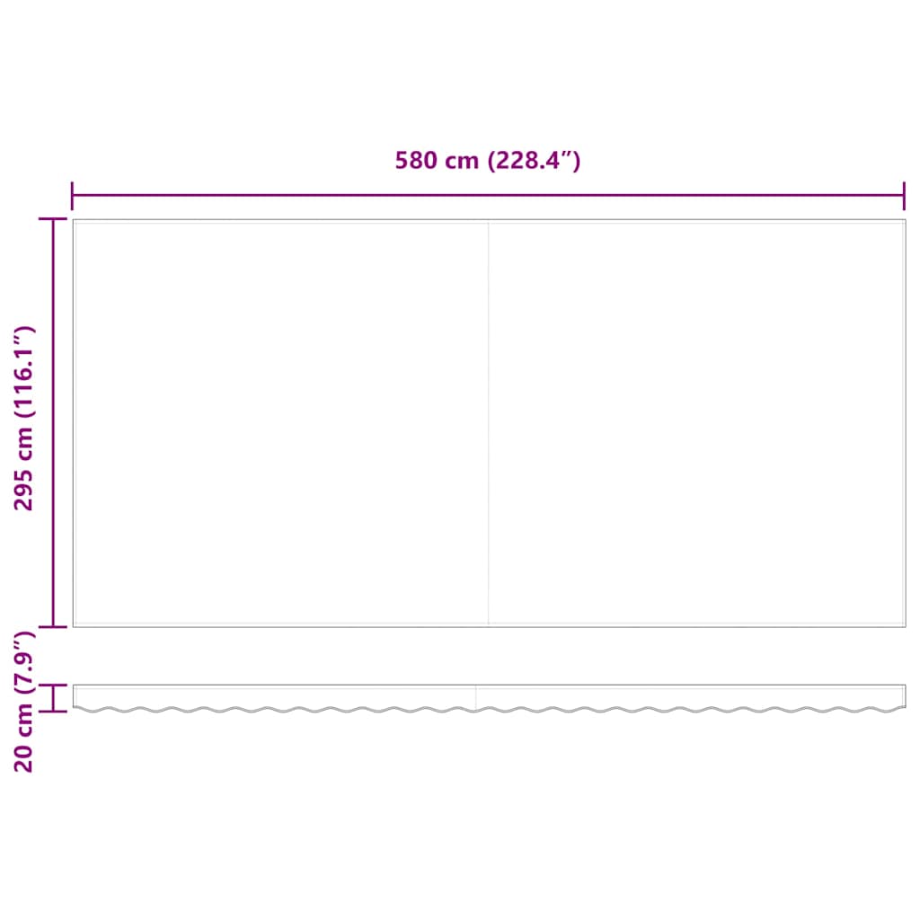 Reservedug til markise Grøn og gul 6 x 3 m Polyester