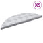 Trappe Tread Halvmåne 5 pcs Sølv 60 x 18 x 2,5 cm Aluminium