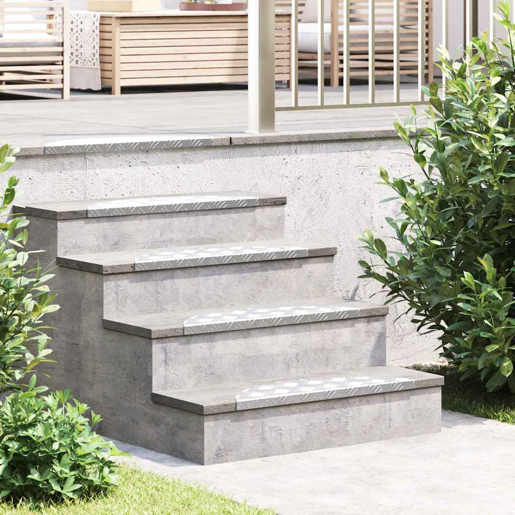 Trappe Tread Halvmåne 15 pcs Sølv 60 x 18 x 2,5 cm Aluminium
