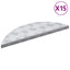 Trappe Tread Halvmåne 15 pcs Sølv 60 x 18 x 2,5 cm Aluminium