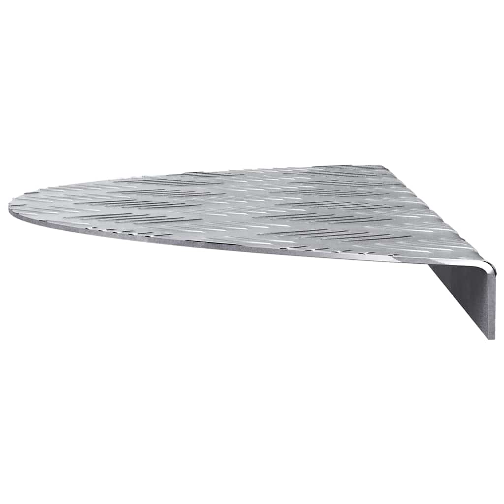 Trappe Tread Halvmåne 15 pcs Sølv 60 x 18 x 2,5 cm Aluminium