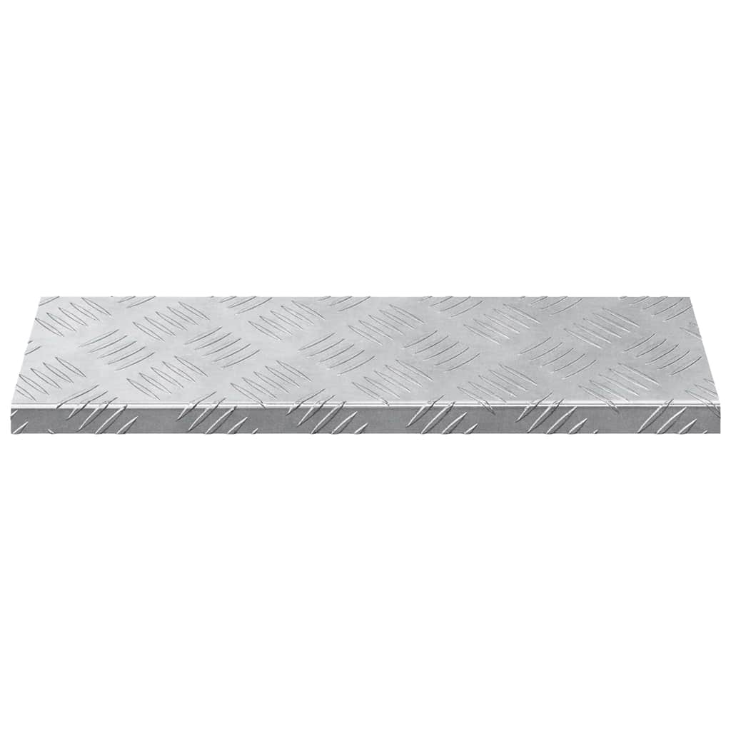 Trappe Tread Rektangulær 10 pcs Sølv 60 x 18 x 2,5 cm Aluminium