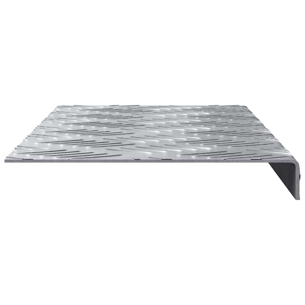 Trappe Tread Rektangulær 10 pcs Sølv 60 x 18 x 2,5 cm Aluminium