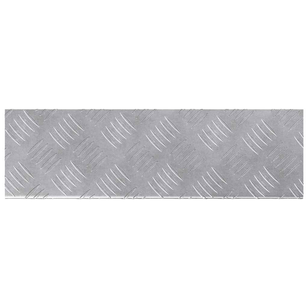 Trappe Tread Rektangulær 10 pcs Sølv 60 x 18 x 2,5 cm Aluminium