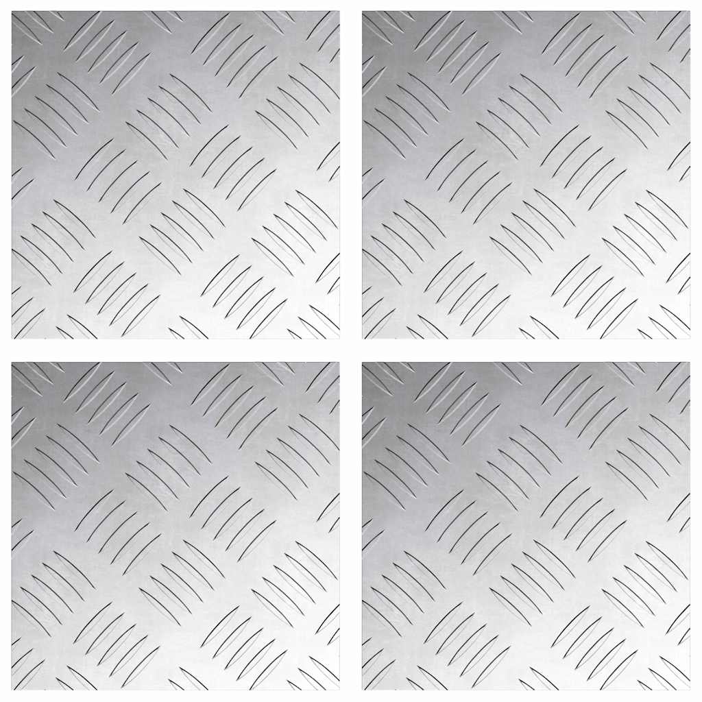 Trappe Tread Firkantet 4 pcs Sølv 20 x 20 cm Aluminium