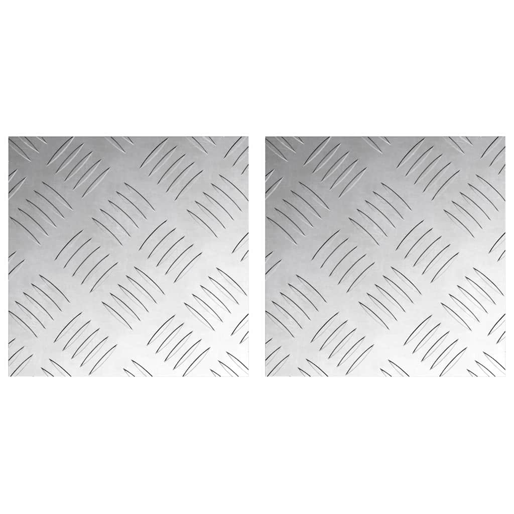 Trappe Tread Firkantet 2 pcs Sølv 20 x 20 cm Aluminium