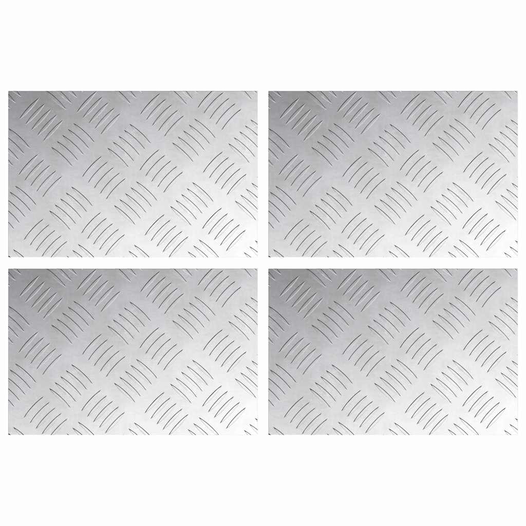 Trappe Tread Rektangulær 4 pcs Sølv 30 x 20 cm Aluminium