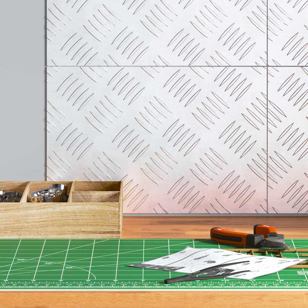 Trappe Tread Rektangulær 4 pcs Sølv 30 x 20 cm Aluminium