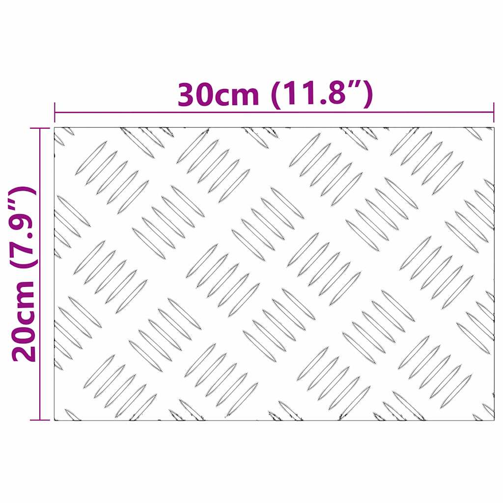 Trappe Tread Rektangulær 4 pcs Sølv 30 x 20 cm Aluminium