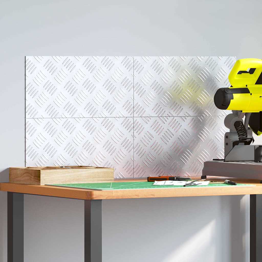 Trappe Tread Rektangulær 4 pcs Sølv 40 x 20 cm Aluminium