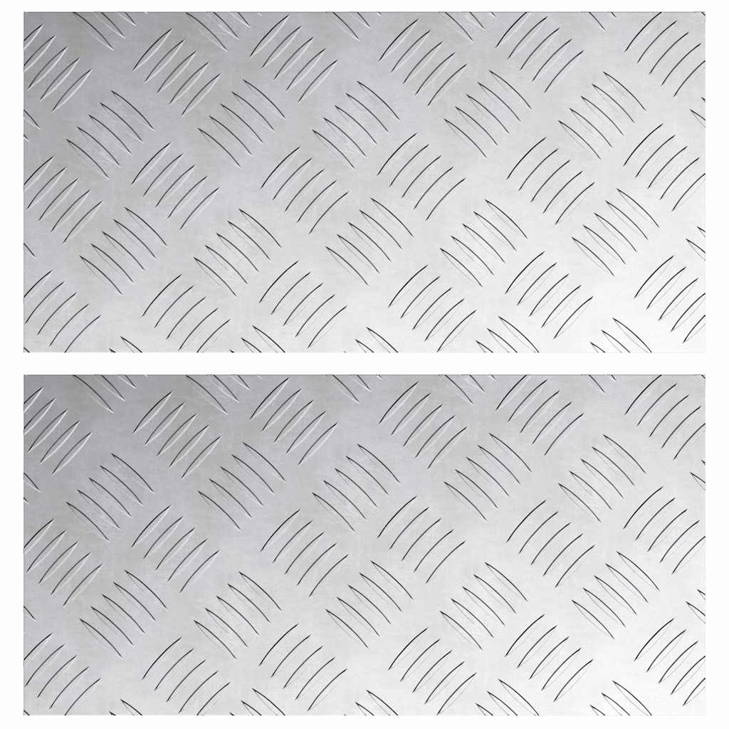 Trappe Tread Rektangulær 2 pcs Sølv 40 x 20 cm Aluminium