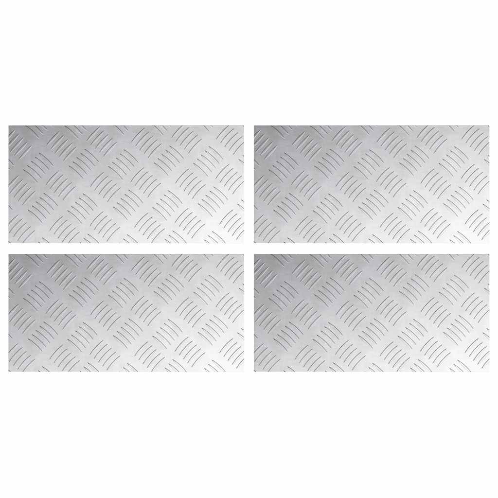 Trappe Tread Rektangulær 4 pcs Sølv 40 x 20 cm Aluminium