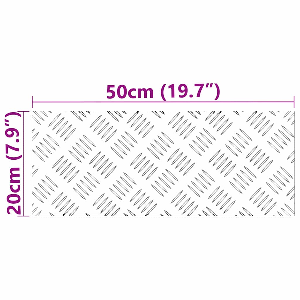 Trappe Tread Rektangulær 2 pcs Sølv 50 x 20 cm Aluminium