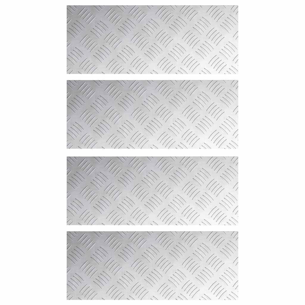 Trappe Tread Rektangulær 4 pcs Sølv 50 x 20 cm Aluminium