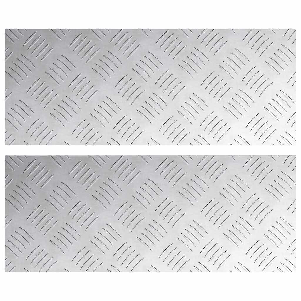 Trappe Tread Rektangulær 2 pcs Sølv 50 x 20 cm Aluminium