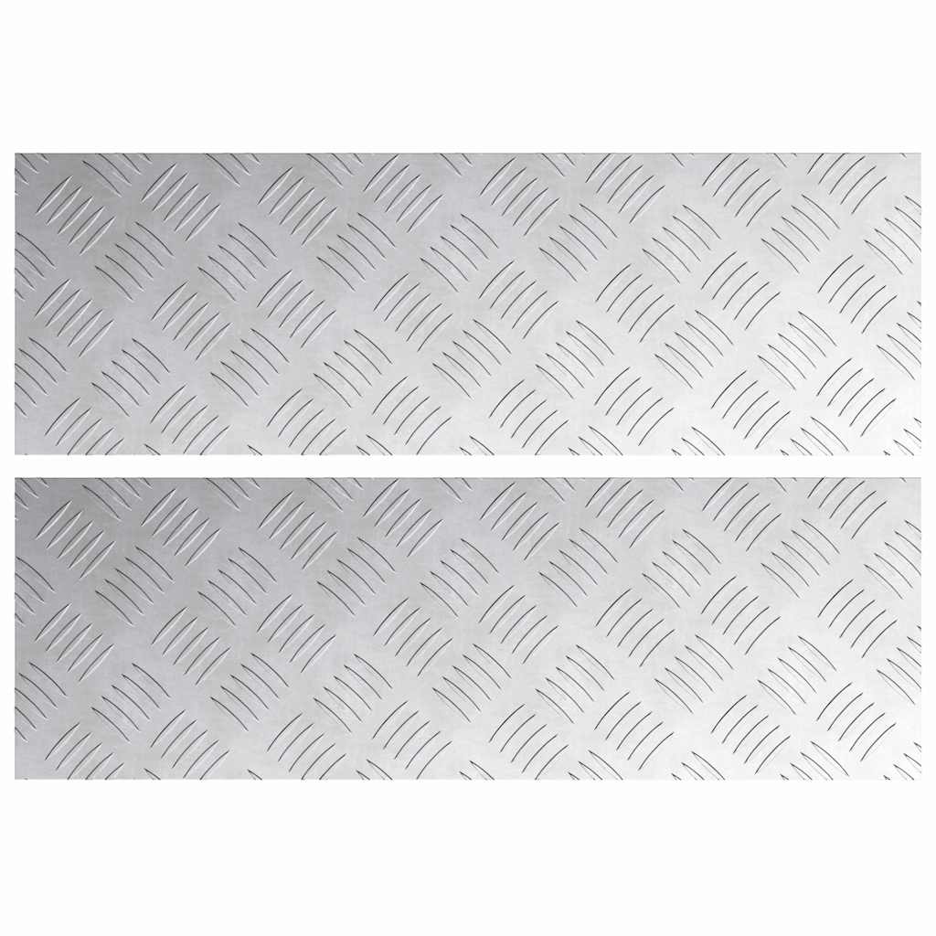 Trappe Tread Rektangulær 2 pcs Sølv 60 x 20 cm Aluminium