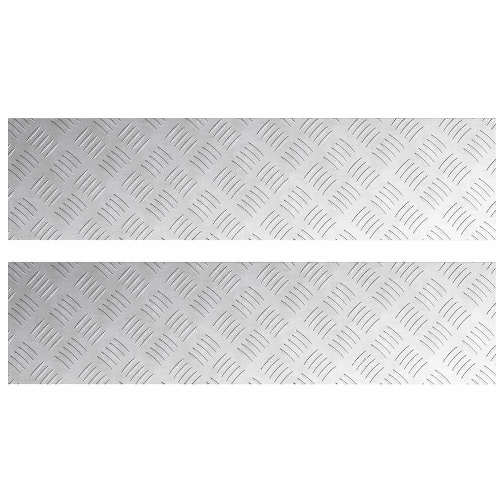 Trappe Tread Rektangulær 2 pcs Sølv 80 x 20 cm Aluminium