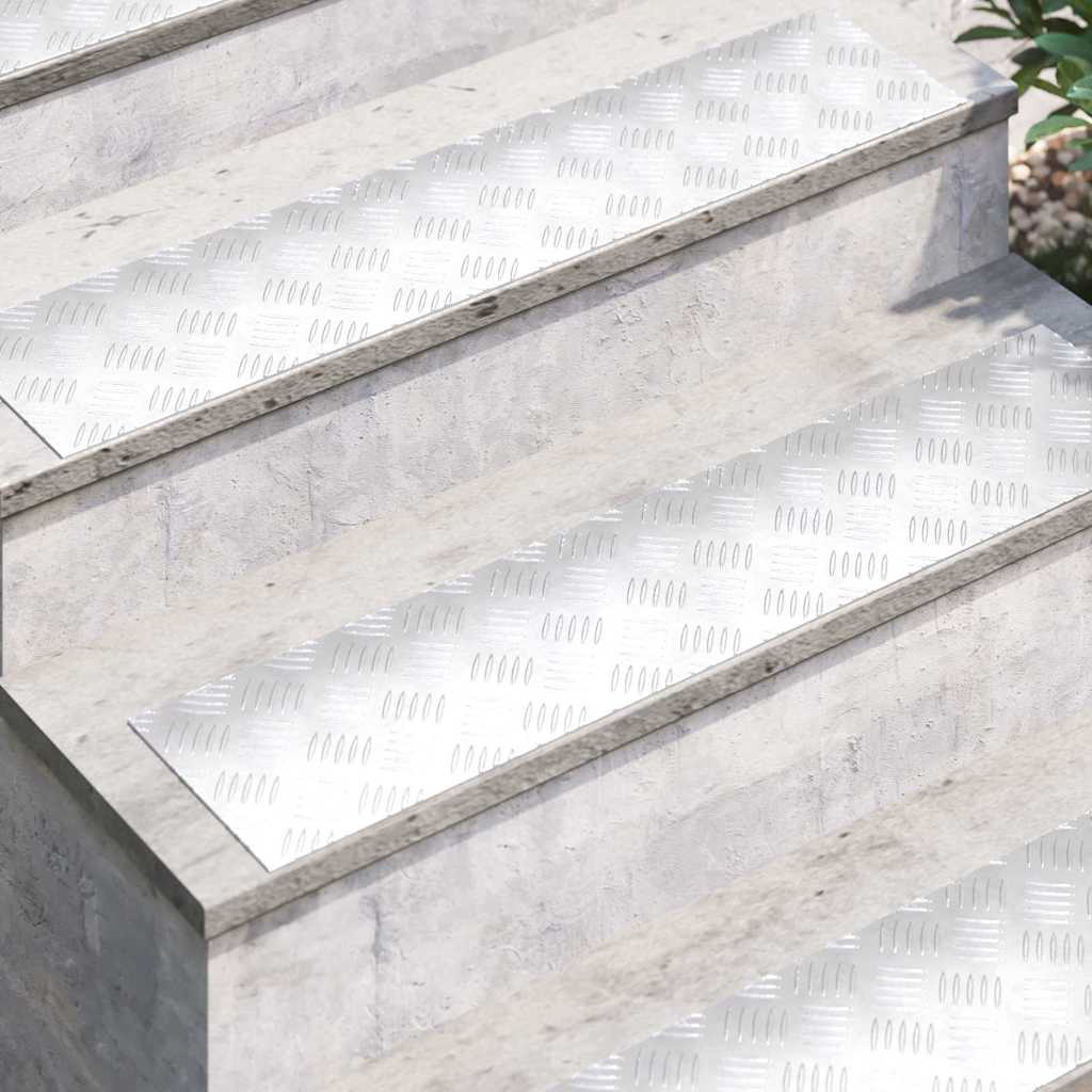 Trappe Tread Rektangulær 2 pcs Sølv 90 x 20 cm Aluminium