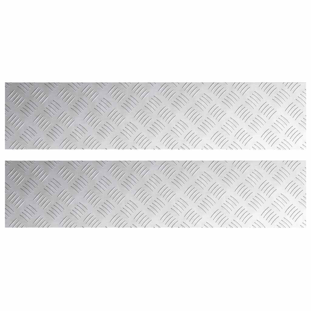 Trappe Tread Rektangulær 2 pcs Sølv 90 x 20 cm Aluminium