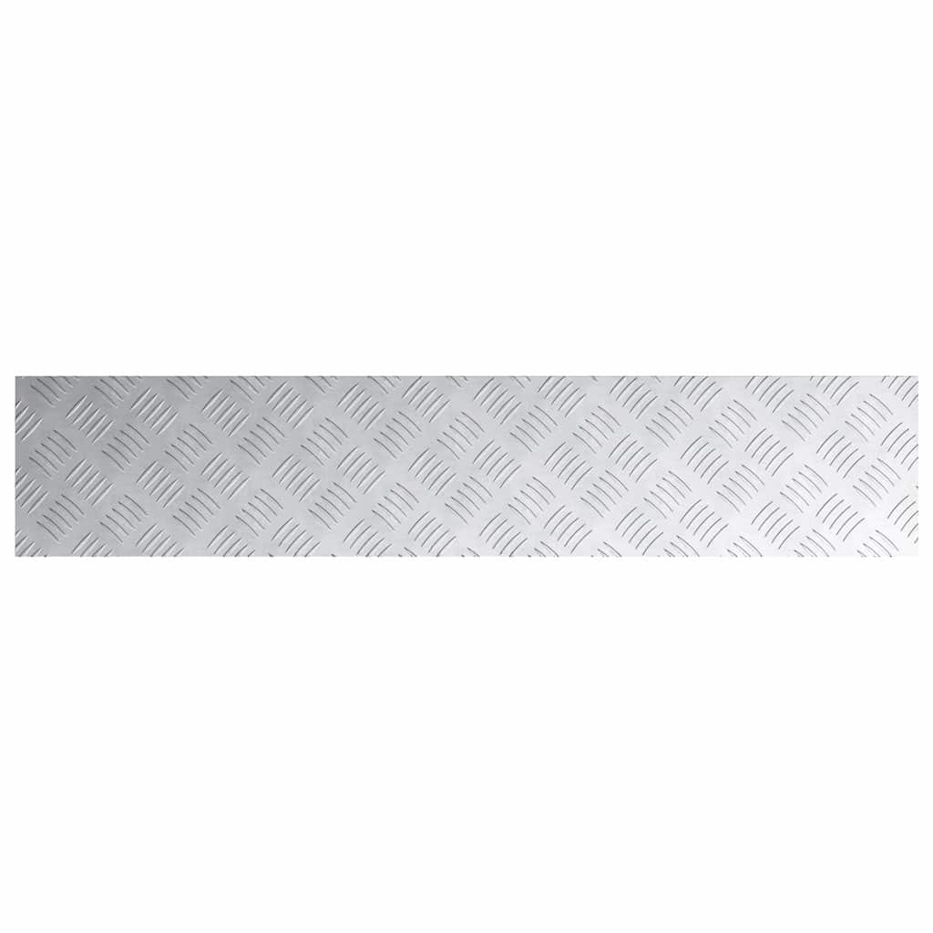 Trappe Tread Rektangulær 4 pcs Sølv 100 x 20 cm Aluminium