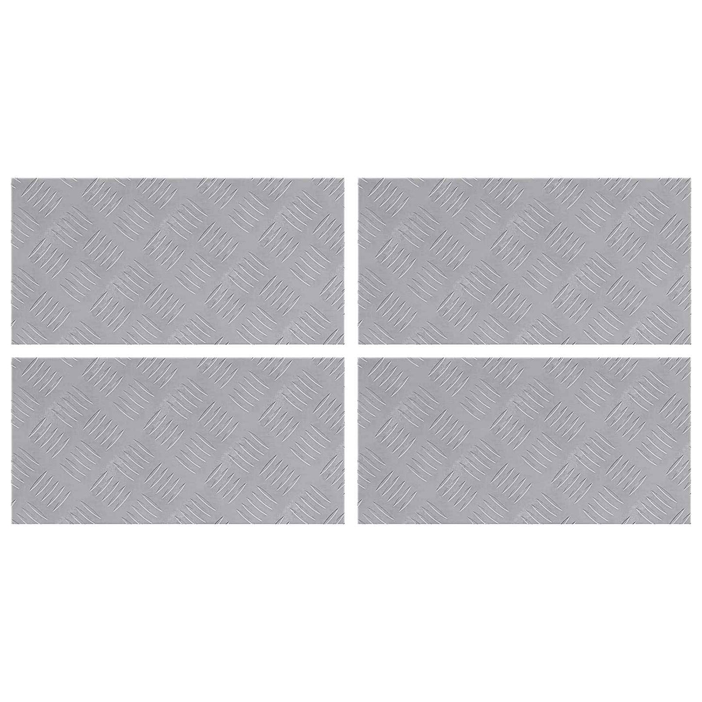 Trappe Tread Rektangulær 4 pcs Sølv 50 x 25 cm Aluminium