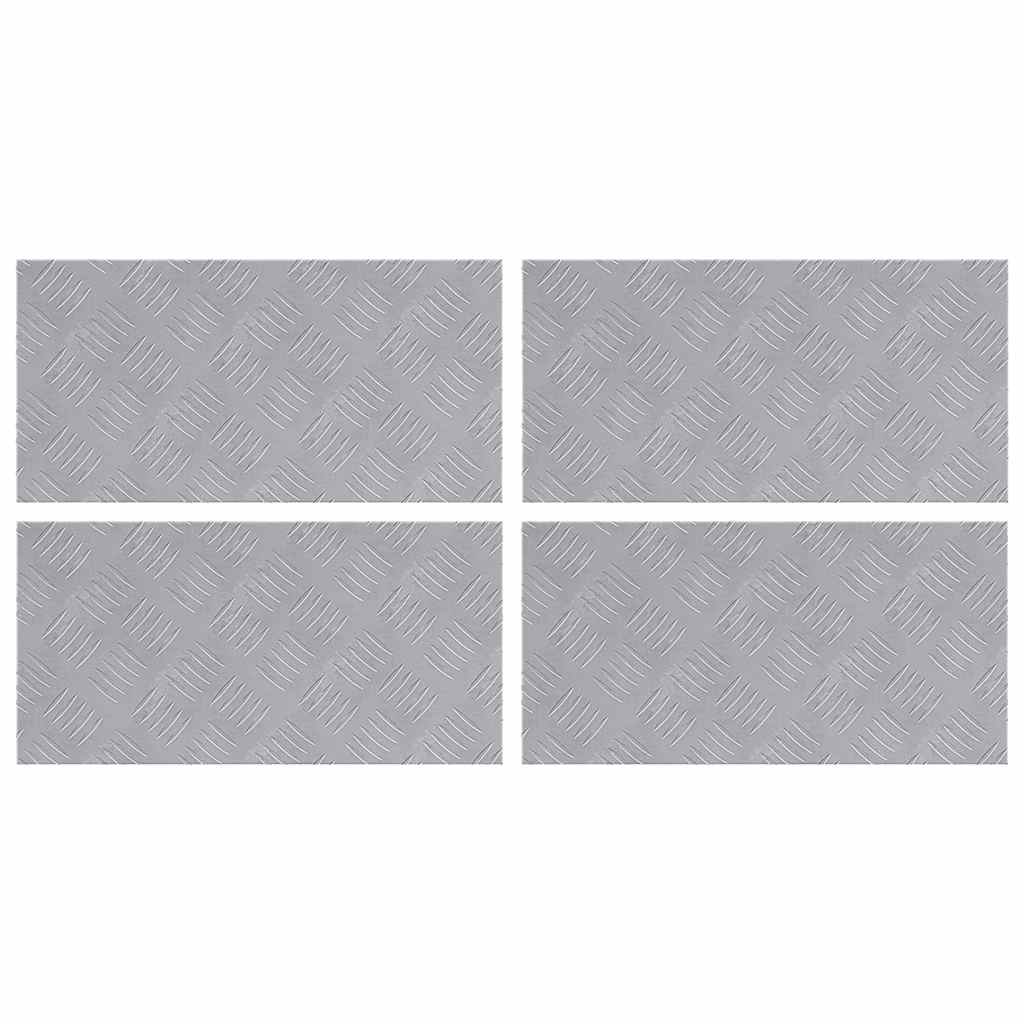 Trappe Tread Rektangulær 4 pcs Sølv 50 x 25 cm Aluminium
